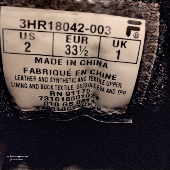 ** GONE** BLACK. FILA SNEAKERS. SIZE 2. - Picture 5 of 10